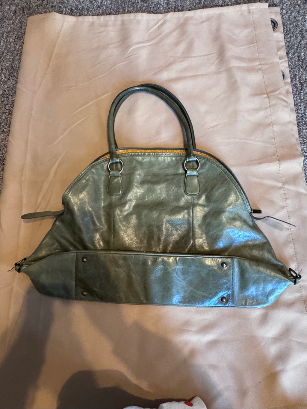 Hobo Olive Green Leather Dome Tote